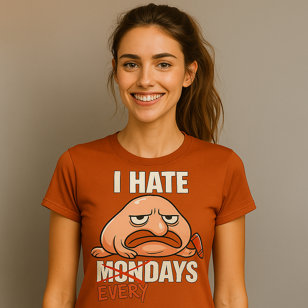 “I HATE everyDAYS” Blobfish T-Shirt – Hand-Drawn Unisex Tee for the Overwhelmed